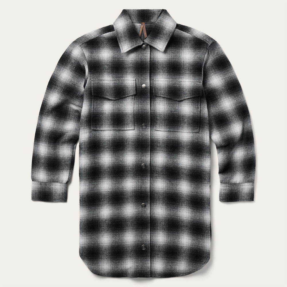 Ombre Oversized Shirt Jacket Black | Stetson Women