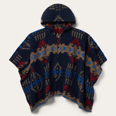 Hooded Serape Blanket Wrap Blue | Stetson Women