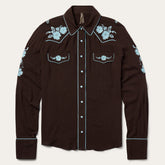 Embroidered Retro Western Shirt Brown | Stetson Women