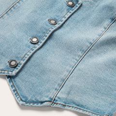 Light Rinse Denim Vest Blue | Stetson Women
