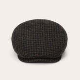 Harris Tweed Houndstooth Driver Cap Midnight Blue W/ Brown Shades | Stetson Hats