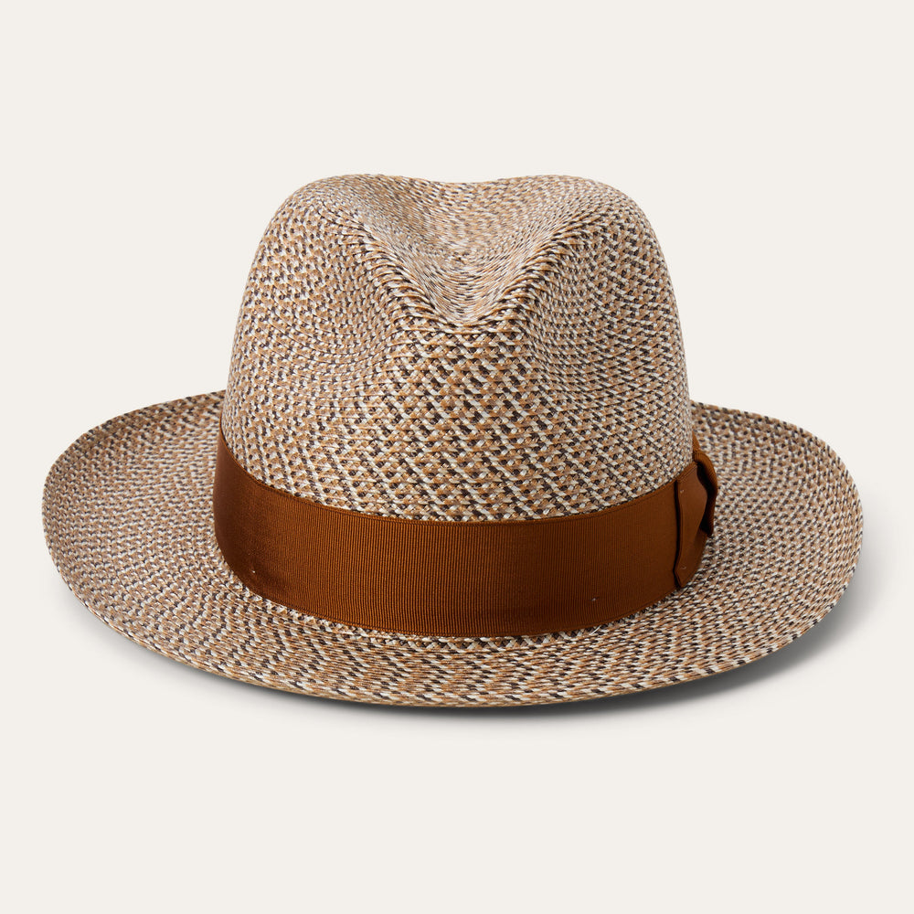 Emin Straw Fedora Brown Mix | Stetson Hats
