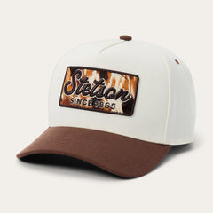 Cowhide Patch Trucker Hat Off White / Brown | Stetson Hats