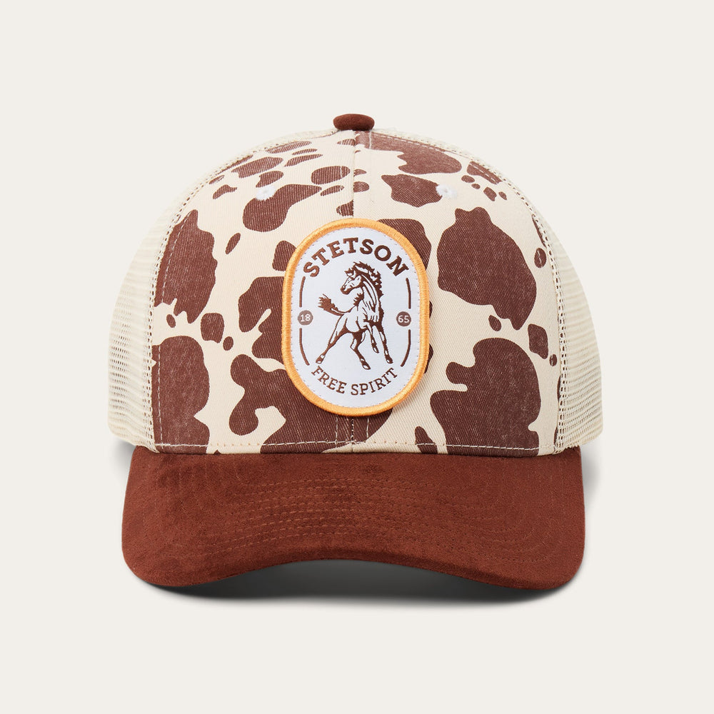 Free Spirit Trucker Hat Brown Cow | Stetson Hats