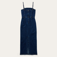 Stretch Denim Fitted Dress Blue | Stetson Women