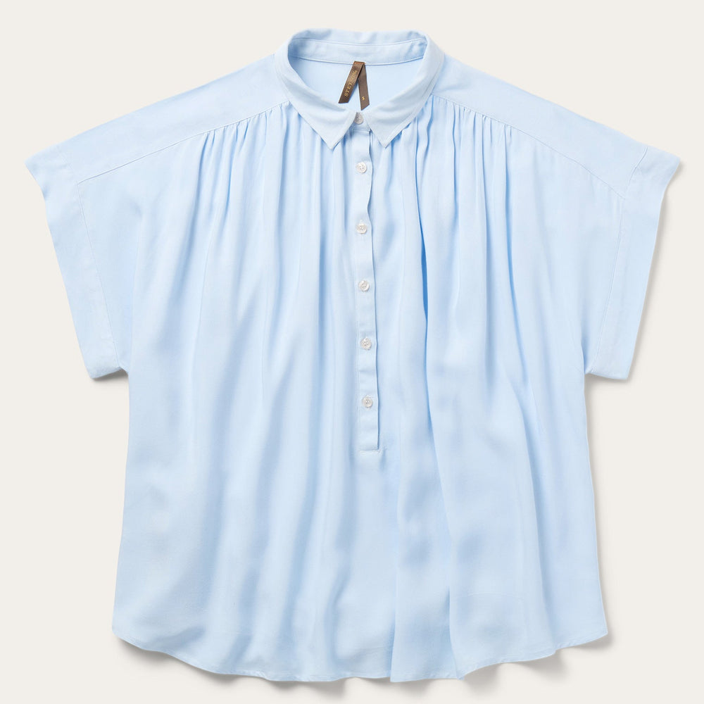 Twill Collared Blouse Blue | Stetson Women