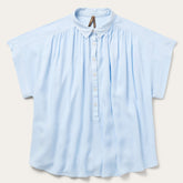 Twill Collared Blouse Blue | Stetson Women