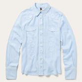 Embroidered Retro Western Shirt Blue | Stetson Women