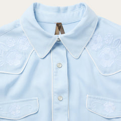 Embroidered Retro Western Shirt Blue | Stetson Women