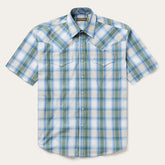 Moss Plaid Short-Sleeve Western Shirt Blue | Stetson Men
