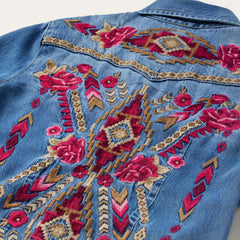 Embroidered Denim Shirt Dress Dark Blue | Stetson Women