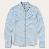 Arrow Pocket Denim Shirt Blue | Stetson Women