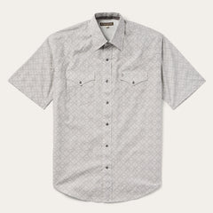 Pewter Filigree Short-Sleeve Western Shirt Grey | Stetson Men