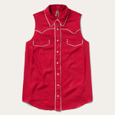 Sleeveless Retro Western Shirt Red | Stetson Women