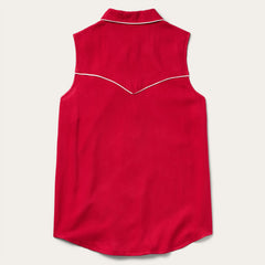 Sleeveless Retro Western Shirt Red | Stetson Women