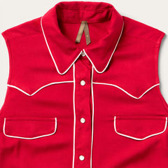 Sleeveless Retro Western Shirt Red | Stetson Women