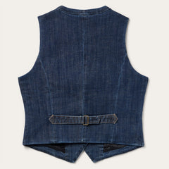 Dark Wash Stretch Denim Vest Blue | Stetson Women