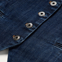 Dark Wash Stretch Denim Vest Blue | Stetson Women