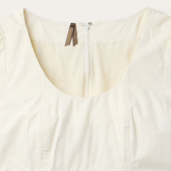 Cream Denim Tiered Dress White | Stetson Women