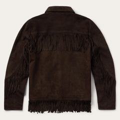 Two Pocket Fringe Suede Jacket Brown | Stetson Women