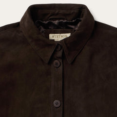 Two Pocket Fringe Suede Jacket Brown | Stetson Women
