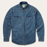 Turquoise Snap Lightweight Denim Shirt Blue | Stetson Men