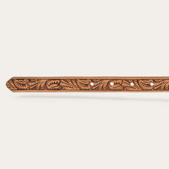 Southwestern Tooled Concho Belt Brown | Stetson Women