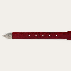 Croco Print Tapered Belt Red | Stetson Women