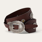 Southwestern Concho Wide Belt Brown | Stetson Women
