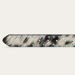 Hair-On-Hide Laced Belt Black / White | Stetson Women