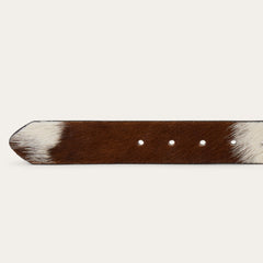 Hair-On-Hide Southwestern Buckle Belt Brown / White | Stetson Women