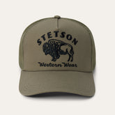 Bison Trucker Hat Olive | Stetson Hats