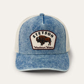 Bison Patch Trucker Hat Denim | Stetson Hats