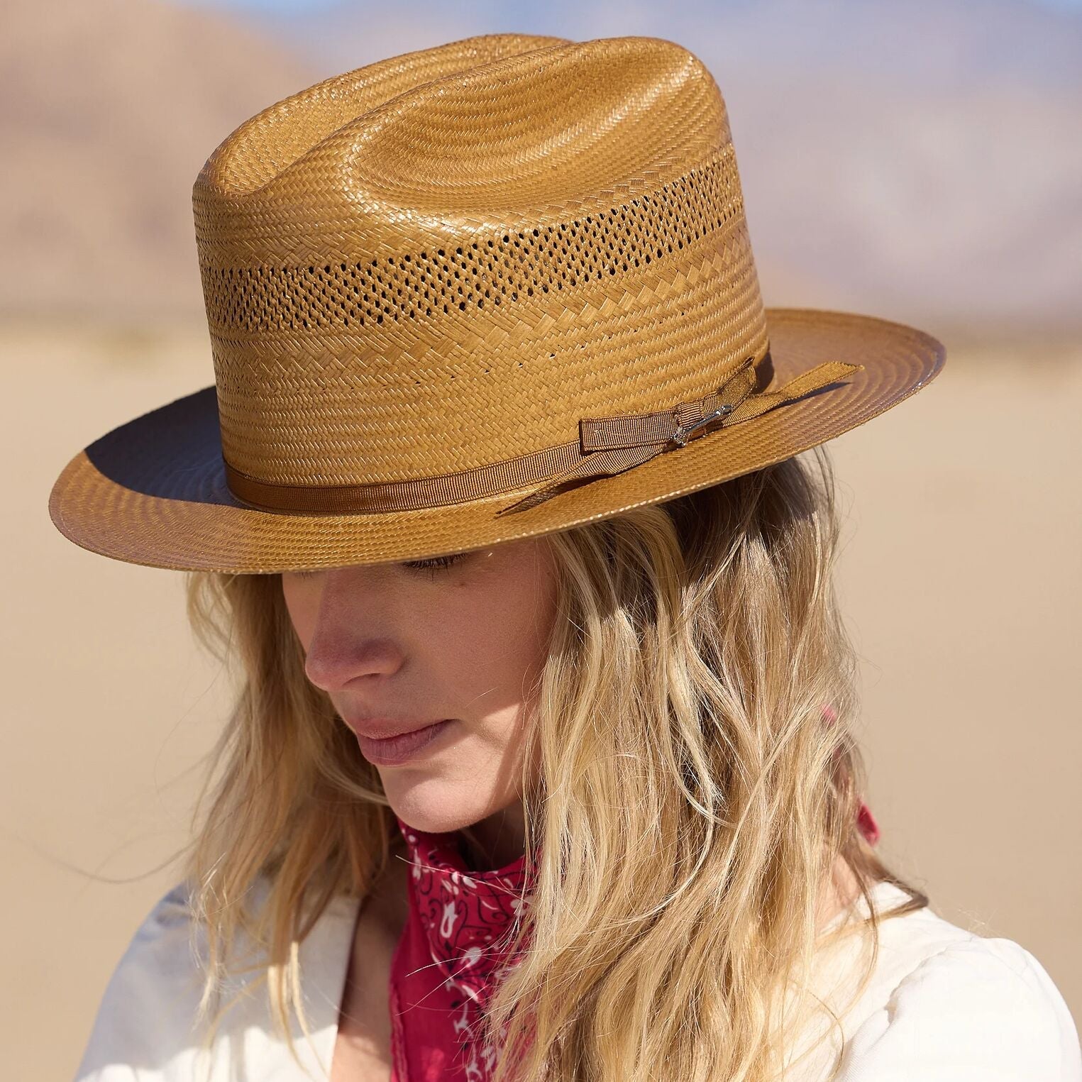 Open Road Vented Straw Cowboy Hat Cognac | Stetson Hats