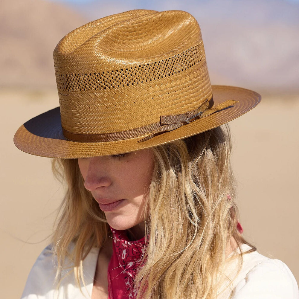 Open Road Vented Straw Cowboy Hat Cognac | Stetson Hats