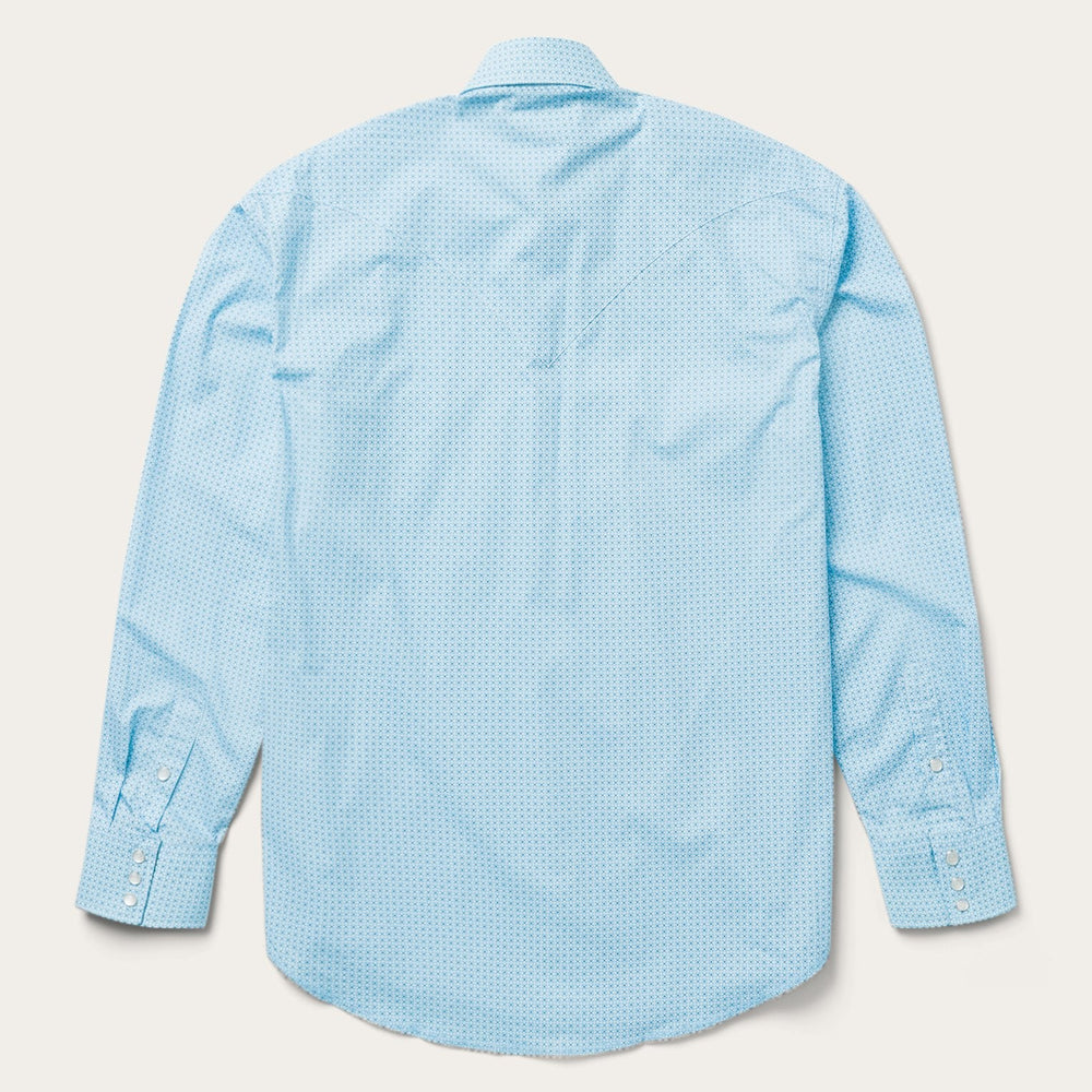 Blue Lattice Print Western Shirt Blue | Stetson Men