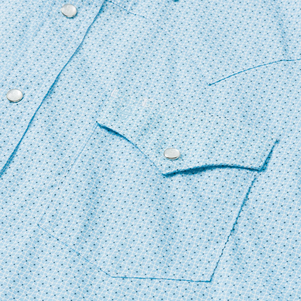Blue Lattice Print Western Shirt Blue | Stetson Men