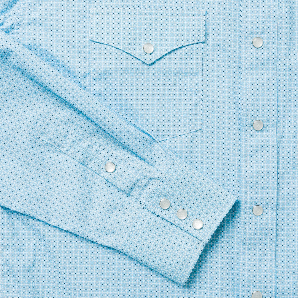 Blue Lattice Print Western Shirt Blue | Stetson Men