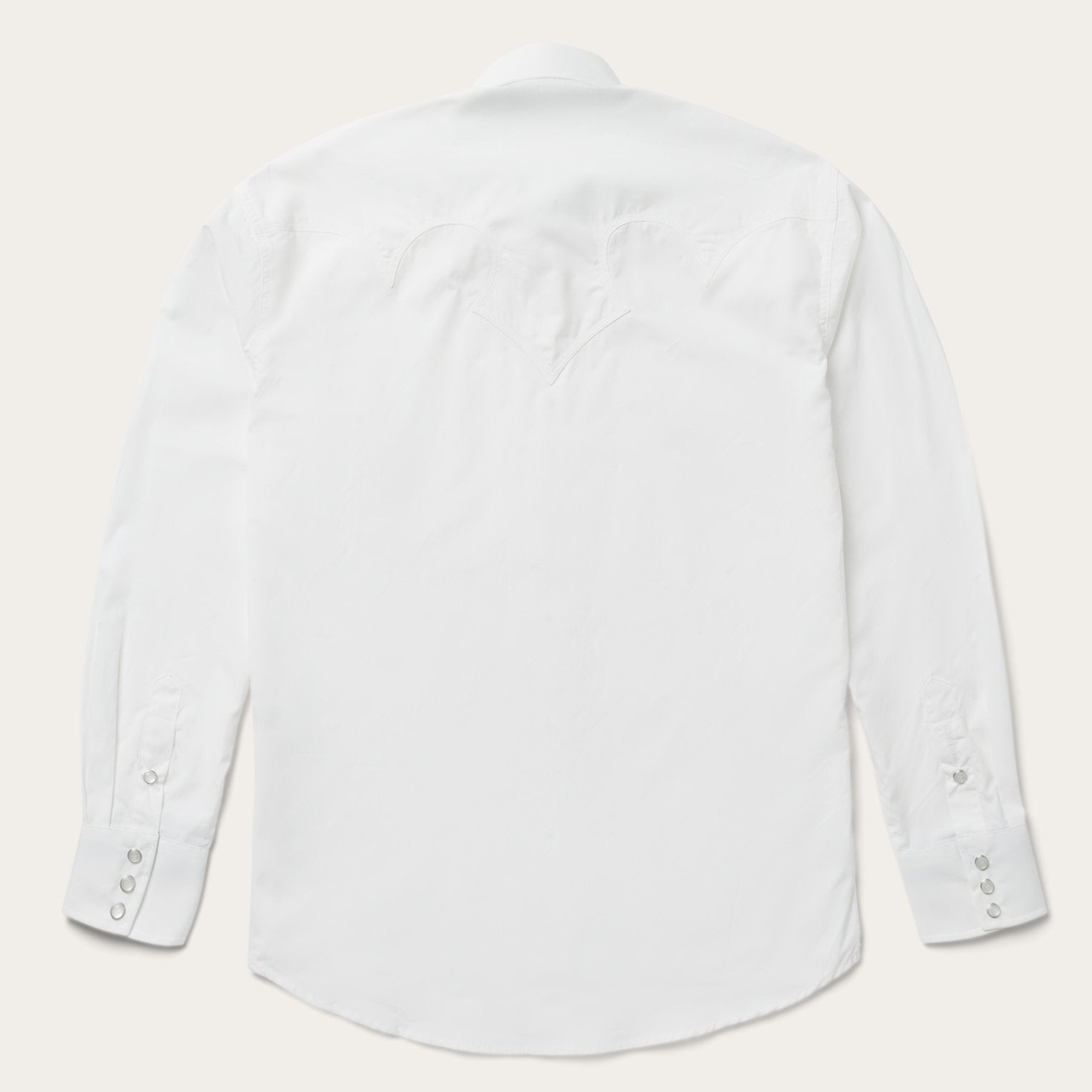 Classic Solid Snap Poplin Shirt In Optic White White | Stetson Men