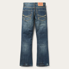 1014 Fit Destructed Dark Wash Jeans Blue | Stetson Men