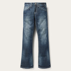 1014 Fit Destructed Medium Wash Jeans Blue | Stetson Men