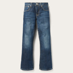 1014 Fit Semi-Destructed Wash Jeans Blue | Stetson Men