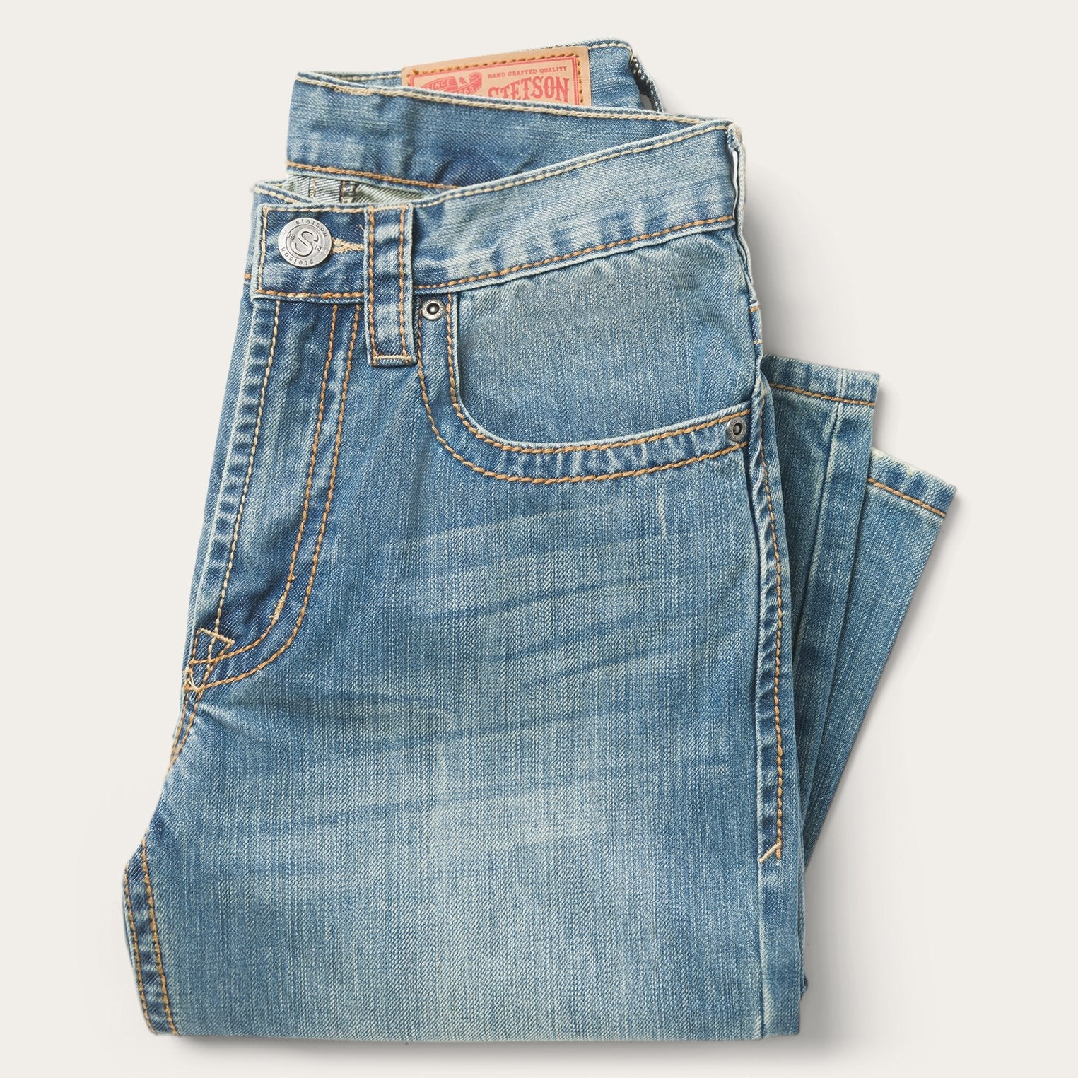 1520 Fit Light Wash Jeans With Tacking Blue | Stetson Men