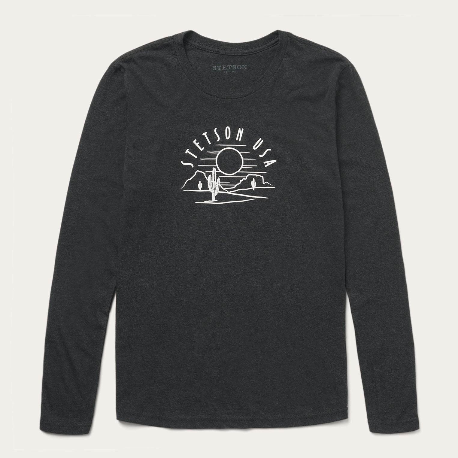 Cactus And Sunset Graphic Tee Black | Stetson Women