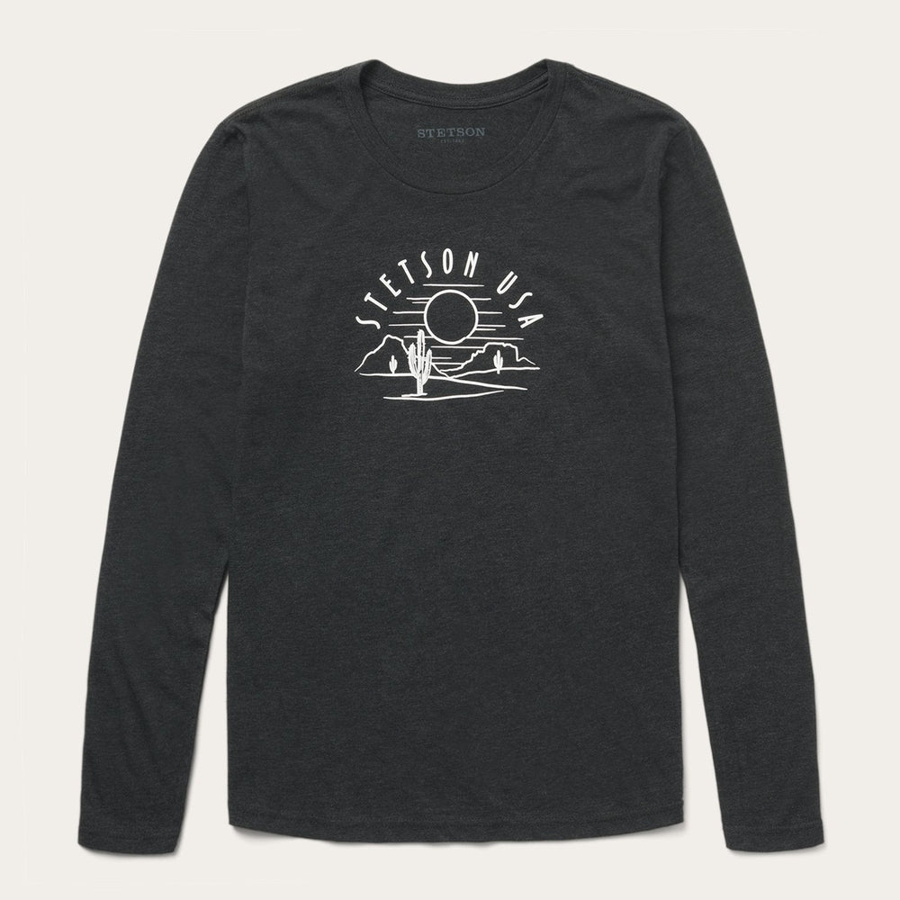 Cactus And Sunset Graphic Tee Black | Stetson Women