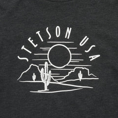 Cactus And Sunset Graphic Tee Black | Stetson Women