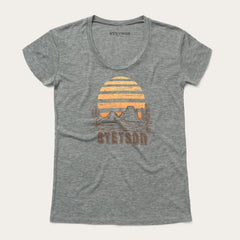 Sunset Graphic Tee Grey | Stetson Women