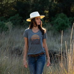 Sunset Graphic Tee Grey | Stetson Women