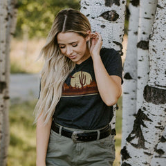 Riding Into The Sunset Graphic Tee Grey | Stetson Women