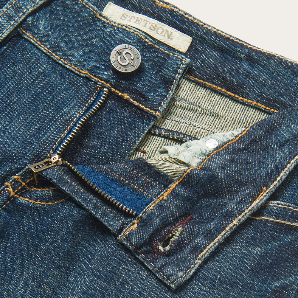 214 City Trouser Jeans In Medium Wash Blue | Stetson Women